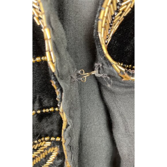 Vintage Sophisticates By Jonathan Martin Beaded Velvet Vest Womens Size Large - Picture 7 of 9